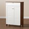 Baxton Studio Coolidge White and Walnut Wood 5-Shelf Shoe Cabinet with Drawer 163-10394 - alternate 6